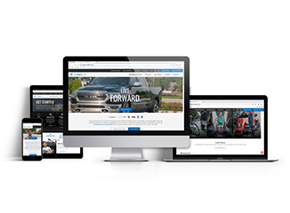 FCA DriveAbility website on desktop, laptop, tablet, and mobile phone screens