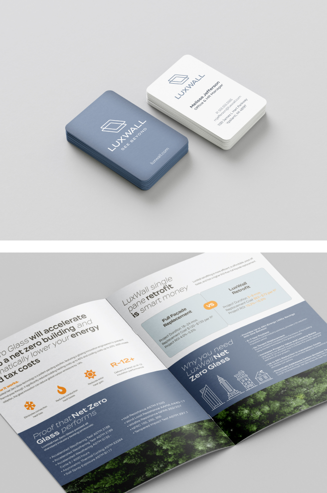Examples of LuxWall's printed corporate communications