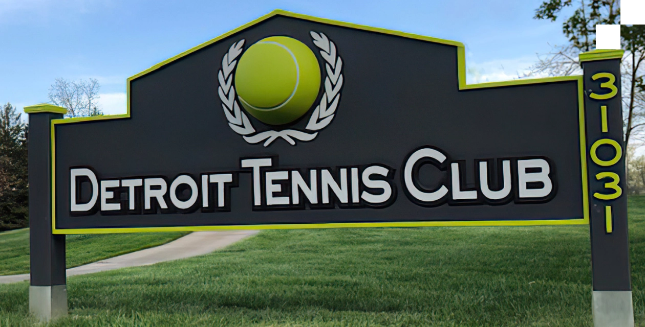 An image of the signage for the Detroit Tennis Club