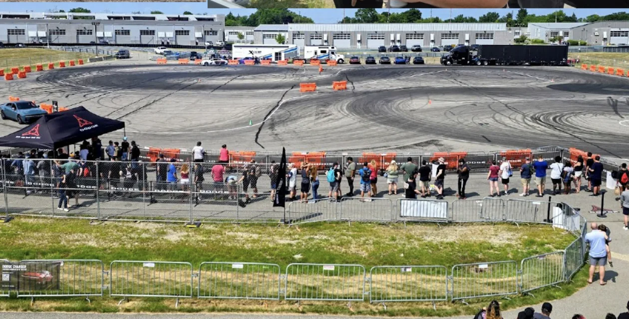 Roadkill Nights spectators overlooking the Dodge driving course